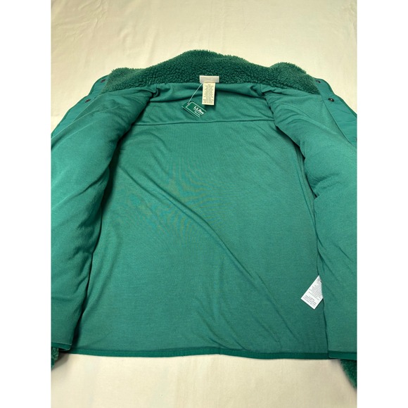 NWT LL Bean Sherpa Fleece Jacket Emerald Spruce Green 516759 Womens XS PET - Picture 2 of 9